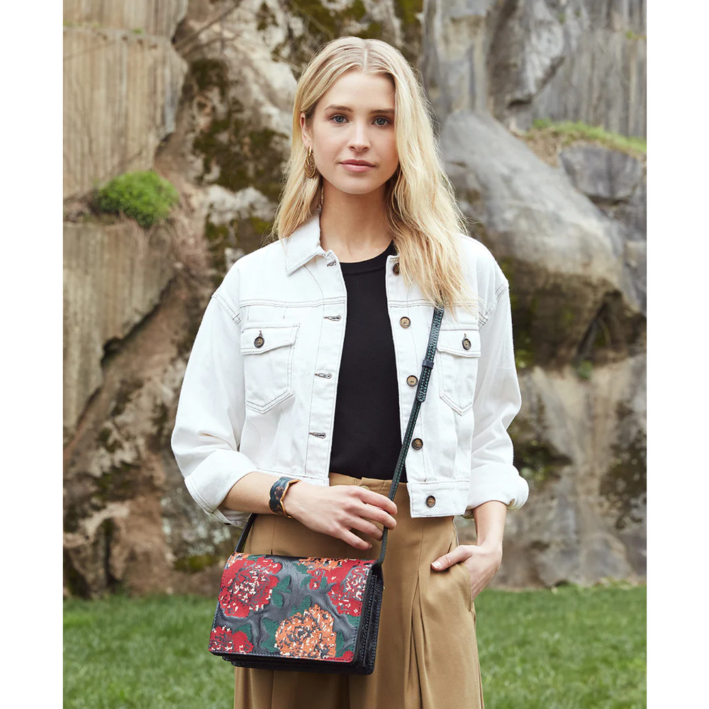 NWT Patricia Nash Lanza Navy Fall Tapestry Crossbody Organizer